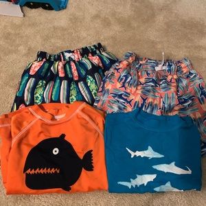 Swimming shirts and trunks